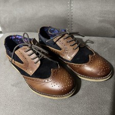 Boys Next Brown Leather & Navy