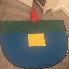 VTG Mary Quant Multicoloured Raincoat Poncho Bag Hooded Garden Festival Foldable