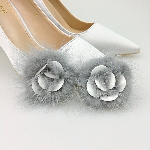 Pair mink fur - mink, pompom