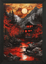 Mountain cabin with river - cabin,