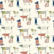 PRESTIGIOUS TEXTILES TOTO CUTE DOGS PAINTBOX 100% COTTON CURTAIN/CRAFT FABRIC