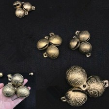4pcs brass tibetan bells - brass, beads