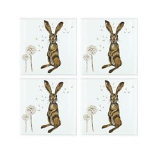 Hares Glass Coasters - Set of