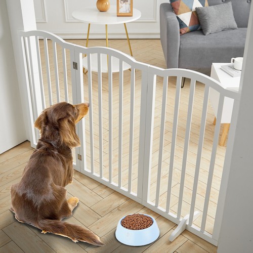 Wooden folding dog gate - wooden,