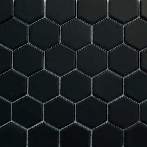 Hexagon matt black 5cm - 32.5cm, x