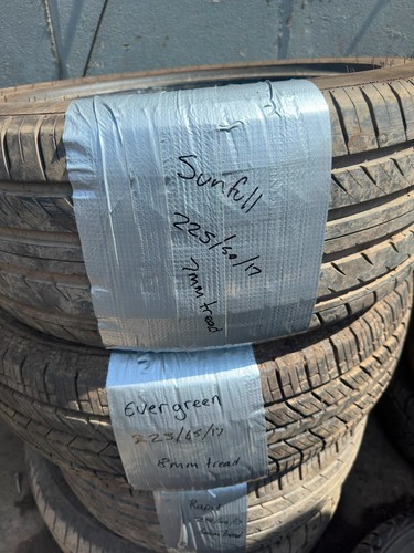 Part worn car tyre - worn, sunfill