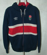 Vintage England 1980s Rugby Union Bench Training Hoody  Drill Top L 46inch