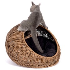 D+GARDEN Wicker Cat Bed Dome