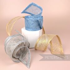 Metallic Lurex 5cm Wide Sinamay Ribbon Trim for Millinery and Hat Making
