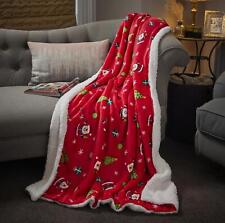 Sherpa Blanket Throw - Christmas Designs - 130 x 180cm for Bed Couch Sofas