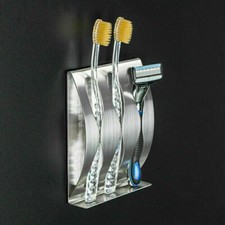 Bathroom Toothbrush Toothpaste Dispense Stainless Steel Holder Razor Stand