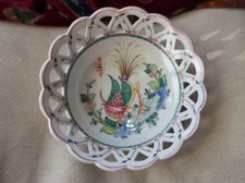 LOVELY PIERCED RIM HANDPAINTED
