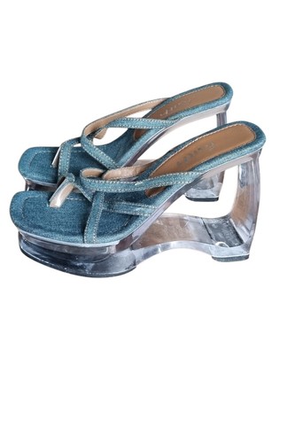 Faith y2k denim sandals clear - sandals,