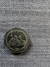 Isle Of Man TT Races 50p Large Coin 19&4 Motorcycle Race with Boddice & Birks