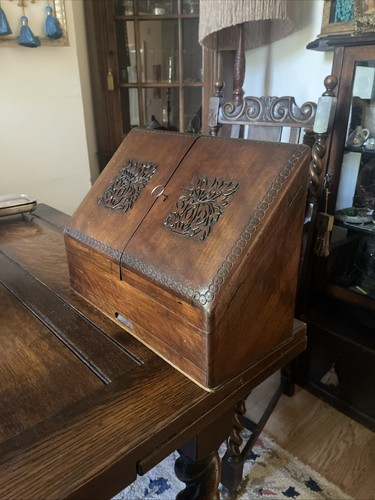 Vintage wood writing desk - wood,
