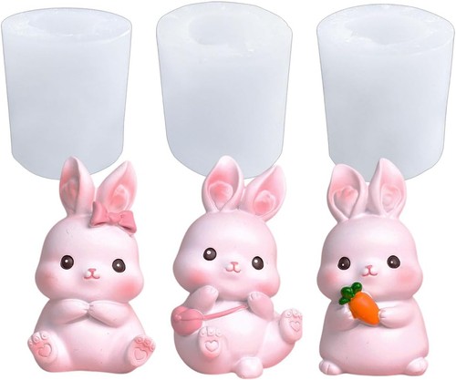 3pcs bunny silicone mould - 3pcs, 3d