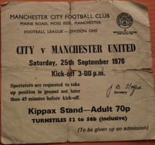 TICKET 1976/77 Man City v