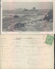 Rough sea and old pier Weston