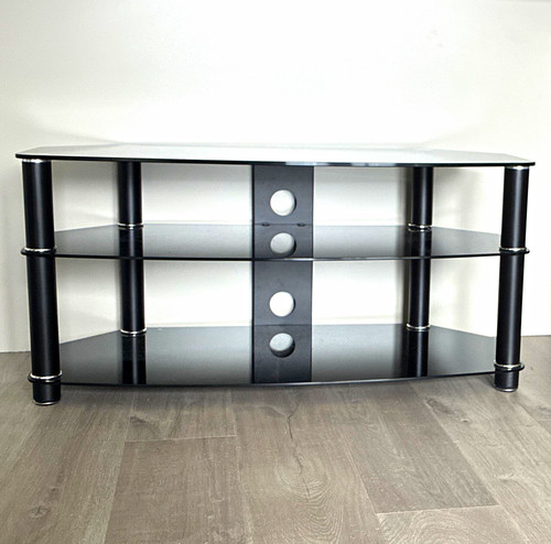 Black glass metal corner - black,