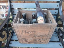 Vintage Davenports Brewery Crate c/w 6 Guinness Bottles A Burchill & Son Dudley