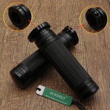 Black 1" Motorcycle Handlebar Hand Grips For Harley Sportster Cruiser Bobber UK