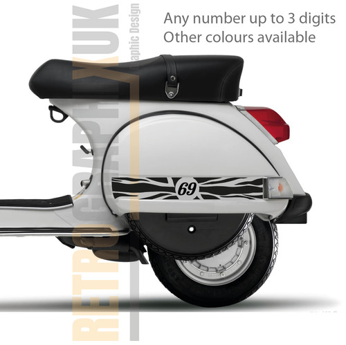 Union jack race number - number, scooter