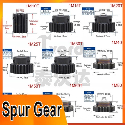 Steel spur gear with step - steel,