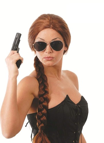Deluxe adults brown plaited - adults,