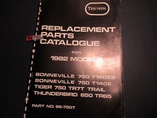Triumph 1982 Bonneville 750 T140E T140ES Tiger TR7T TR65 Parts Book Manual A49