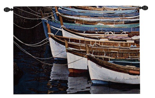 Row boats tapestry wall - of,