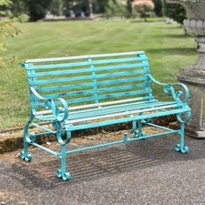 Ex-display Green Two Seater Outdoor Traditional Metal Garden Patio Park Bench