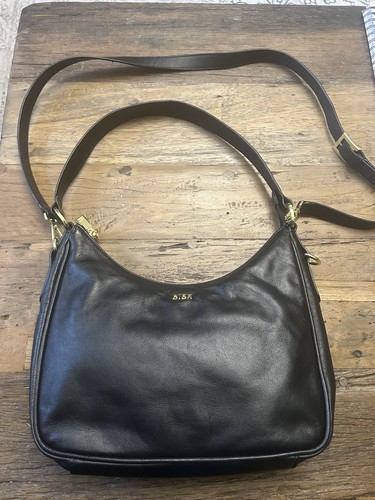 Biba black leather crescent - black,