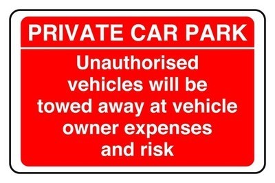 Private carpark unauthorised - private,