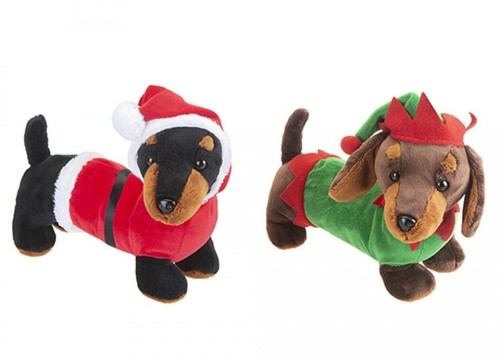 Christmas dachshund sausage - dachshund,