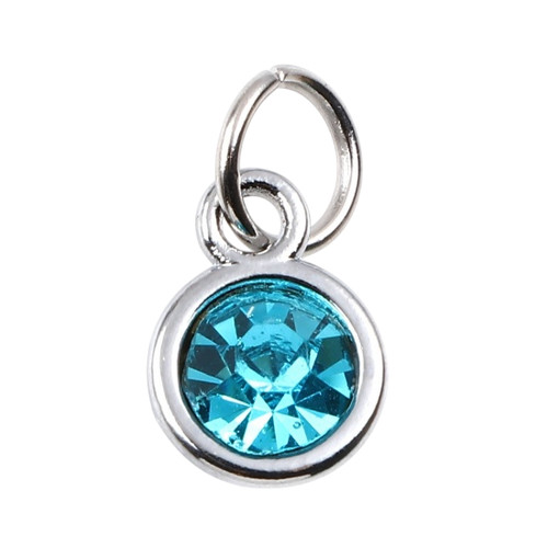 Birthstone charms x5 round - ❤,