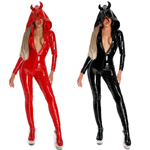 Womens bodysuit shiny patent - womens,