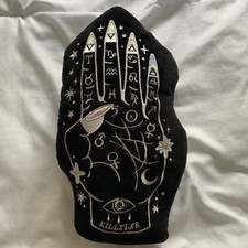 Killstar Palmistry Hand Black Cushion / Pillow