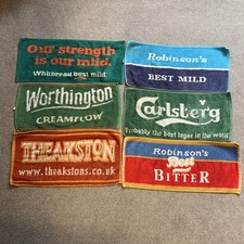Bar Beer Towels Job Lot x 6 Carlsberg Theakston Worthington Robinsons  VINTAGE 