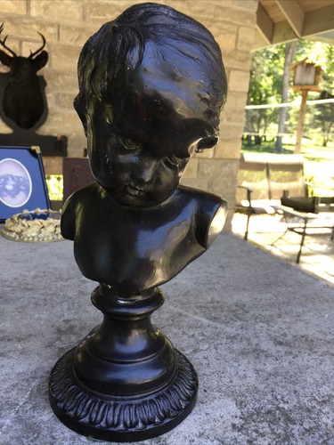 Antique spelter boy bust - spelter,