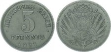 5 pfennig german empire coins