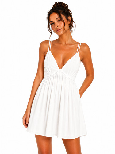 Mango white babydoll mini - mango,