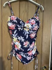WOMENS JOULES UK 10 NAVY FLORAL SWIMSUIT SWIMMING COSTUME