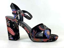 New Look Womens UK 8 Black & Multi Crossover Strap Block Heel Strappy Sandals