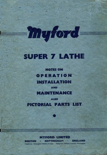 Myford super handbook - 7,