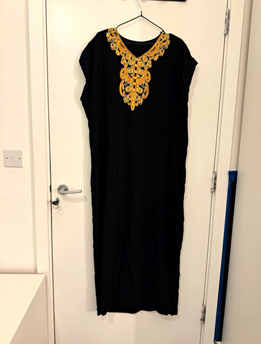 Black gold kaftan - black,