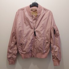 ALPHA INDUSTRIES Women's Pink Bomber Jacket Aviator Military Flight MA-1 Size M