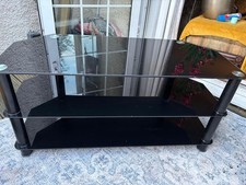 black glass corner TV stand