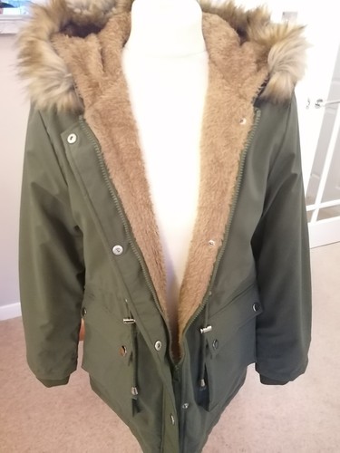 Ladies green parka - ladies, hood