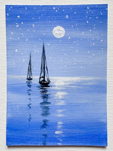 Aceo original art yachts - aceo,