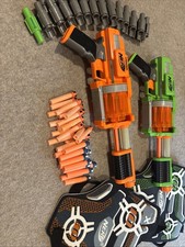 2x Dart Tag Nerf Set With Bullets, Target Vests, And Amo Carrier